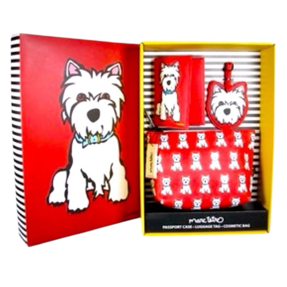 NWT Marc Tetro 3-Piece Gift Set – Cosmetic Bag, Luggage Tag & Passport Holder